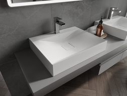 Mexen Poli countertop washbasin made of conglomerate 1/O 60 x 48 cm, white - 23026001