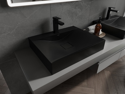 Mexen Poli countertop washbasin made of composite 1/O 60 x 48 cm, black - 23026071