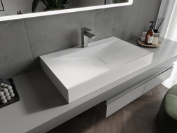 Mexen Poli countertop washbasin made of conglomerate 1/O 80 x 48 cm, white - 23028001