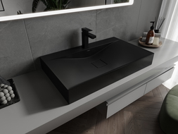 Mexen Poli conglomerate countertop washbasin 1/O 80 x 48 cm, Black - 23028071