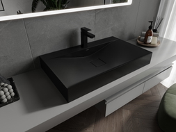 Mexen Poli countertop sink made of conglomerate 1/O 80 x 48 cm, black - 23028071