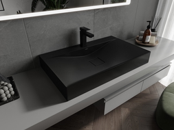 Mexen Poli countertop washbasin made of conglomerate 1/O 80 x 48 cm, black - 23028071