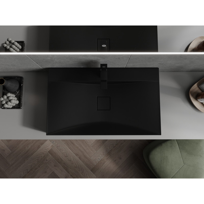 Mexen Poli countertop sink made of conglomerate 1/O 80 x 48 cm, black - 23028071