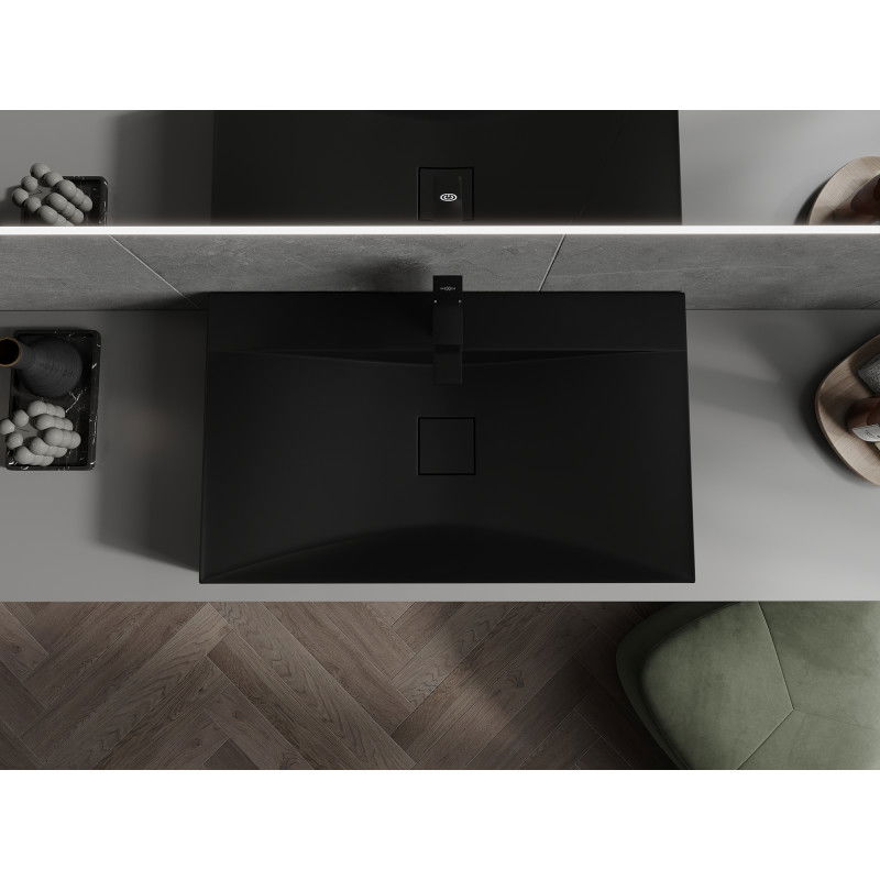 Mexen Poli countertop washbasin made of conglomerate 1/O 80 x 48 cm, black - 23028071