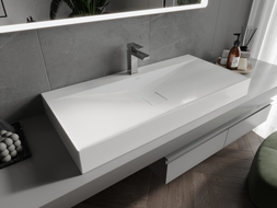 Mexen Poli above-counter sink made of conglomerate 1/O 100 x 48 cm, white - 23021001