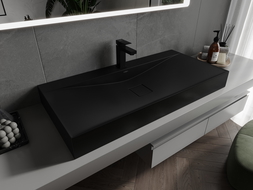 Mexen Poli conglomerate countertop washbasin 1/O 100 x 48 cm, Black - 23021071
