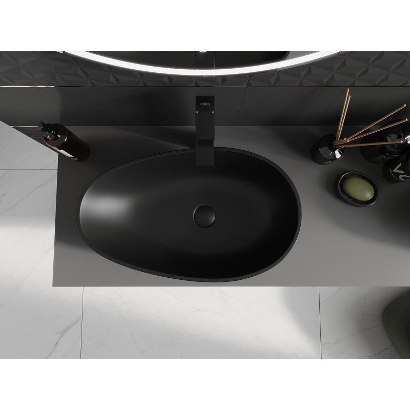 Mexen Nora countertop washbasin made of conglomerate 60 x 36 cm, black - 23056071