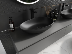 Mexen Nora countertop sink made of conglomerate 60 x 36 cm, black - 23056071