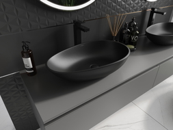 Mexen Nora countertop washbasin made of conglomerate 60 x 36 cm, black - 23056071