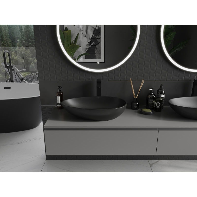 Mexen Nora countertop sink made of conglomerate 60 x 36 cm, black - 23056071