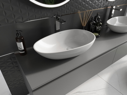Mexen Nora conglomerate countertop washbasin 60 x 36 cm, white - 23056001