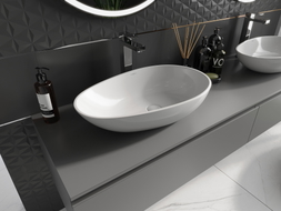 Mexen Nora countertop washbasin made of conglomerate 60 x 36 cm, white - 23056001