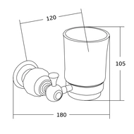 Mexen Estela toothbrush holder, black - 7011538-70