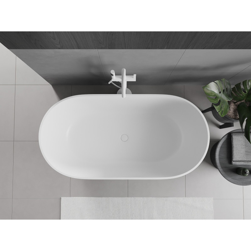 Mexen Rimini freestanding conglomerate bathtub 150 x 75 cm, white matte - 57241507500