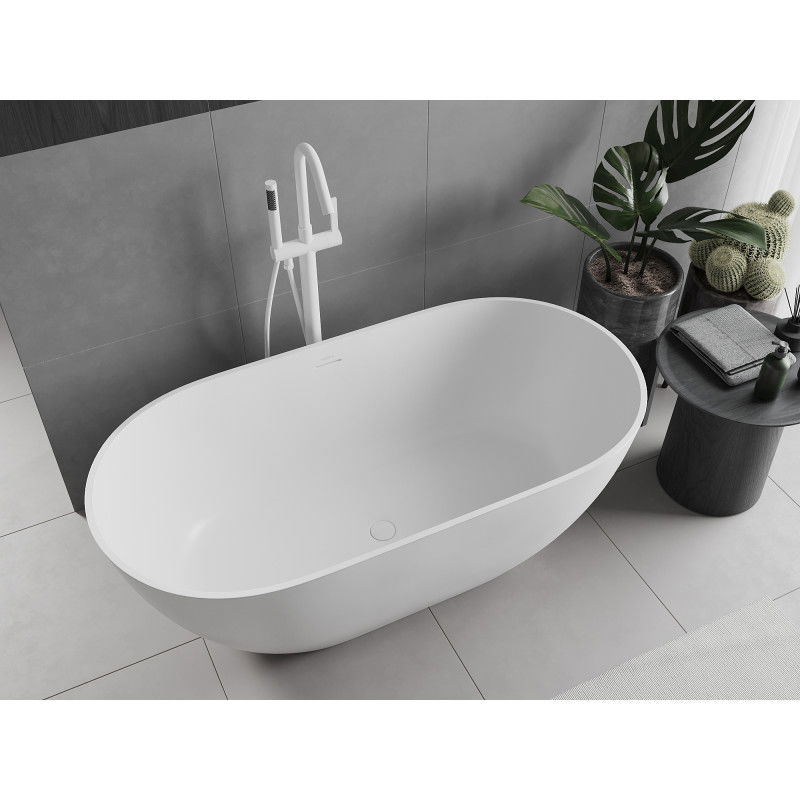 Mexen Rimini freestanding bathtub made of conglomerate 150 x 75 cm, white matte - 57241507500
