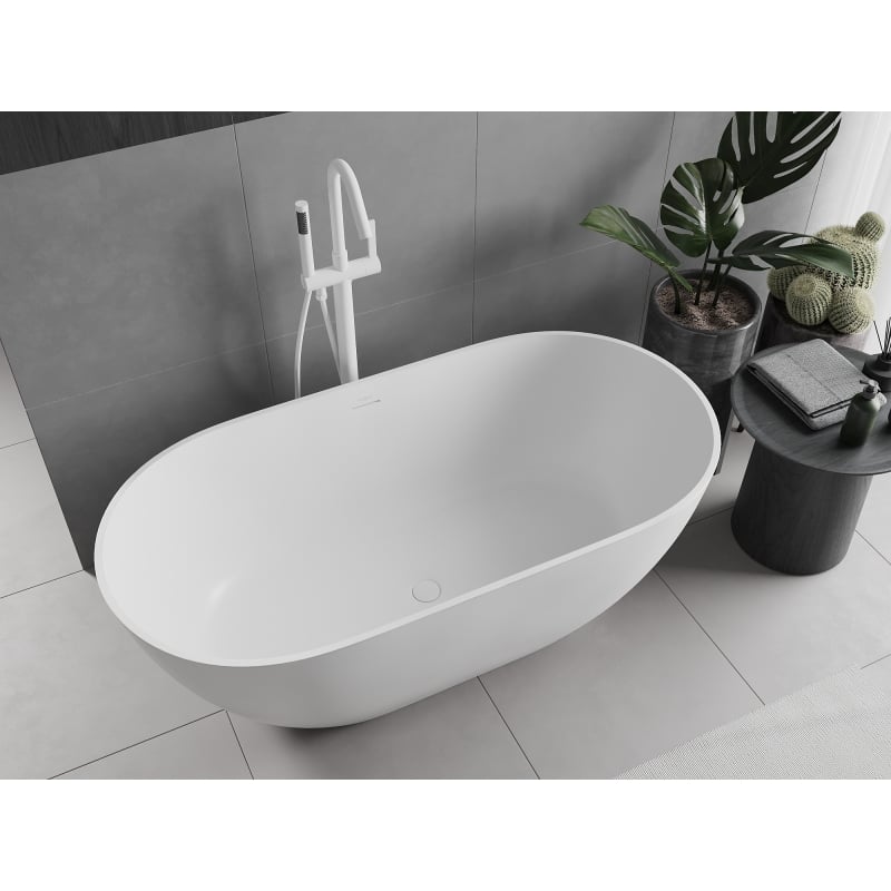 Mexen Rimini freestanding conglomerate bathtub 150 x 75 cm, white matte - 57241507500