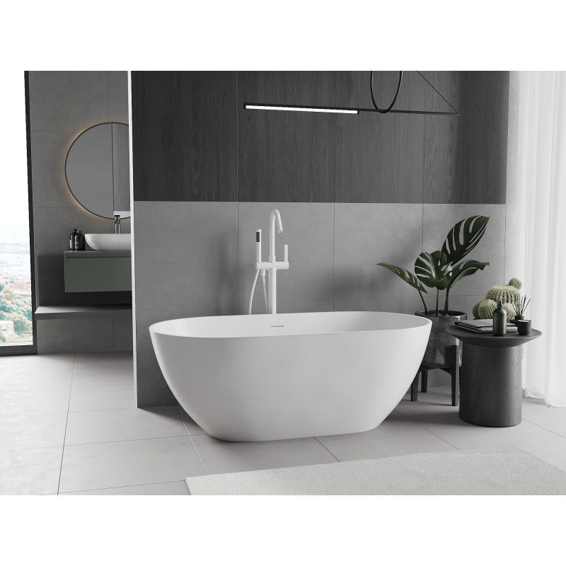 Mexen Rimini freestanding bathtub made of conglomerate 150 x 75 cm, white matte - 57241507500