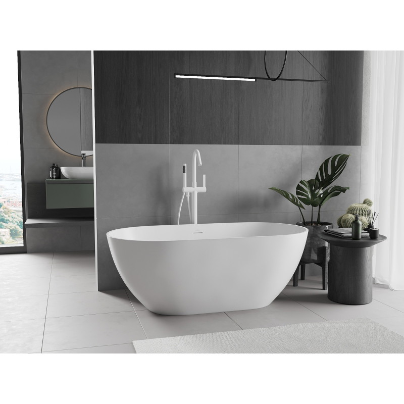 Mexen Rimini freestanding conglomerate bathtub 150 x 75 cm, white matte - 57241507500