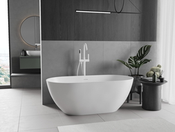 Mexen Rimini freestanding bathtub made of conglomerate 150 x 75 cm, white matte - 57241507500