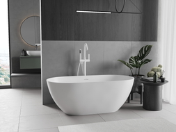 Mexen Rimini freestanding conglomerate bathtub 150 x 75 cm, white matte - 57241507500