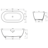 Mexen Rimini freestanding bathtub made of conglomerate 150 x 75 cm, black matte - 57241507570
