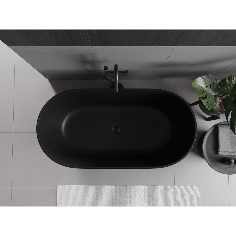 Mexen Rimini freestanding bathtub made of conglomerate 150 x 75 cm, black matte - 57241507570