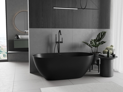 Mexen Rimini freestanding bathtub made of conglomerate 150 x 75 cm, matte black - 57241507570