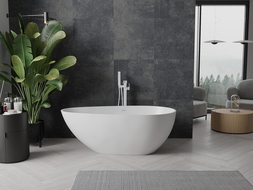 Mexen Palermo free-standing conglomerate bathtub 150 x 78 cm, white matte - 57211507800