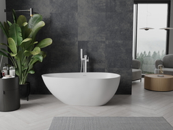 Mexen Palermo freestanding bathtub made of conglomerate 150 x 78 cm, white matte - 57211507800