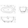 Mexen Palermo conglomerate freestanding bathtub 150 x 78 cm, Black matt - 57211507870