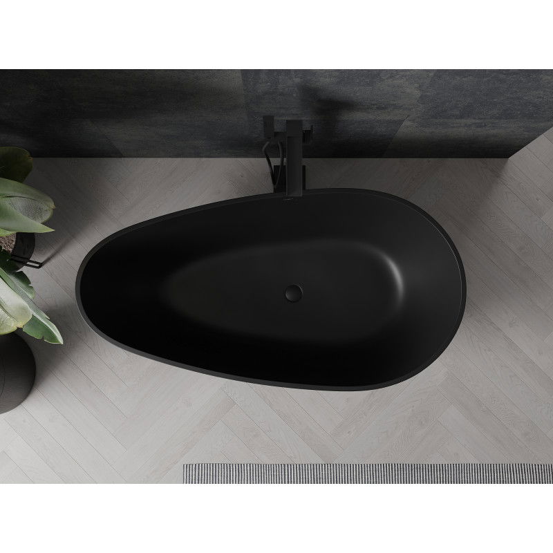 Mexen Palermo freestanding bath made of conglomerate 150 x 78 cm, black matt - 57211507870