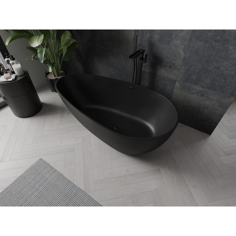 Mexen Palermo freestanding bathtub made of conglomerate 150 x 78 cm, matte black - 57211507870