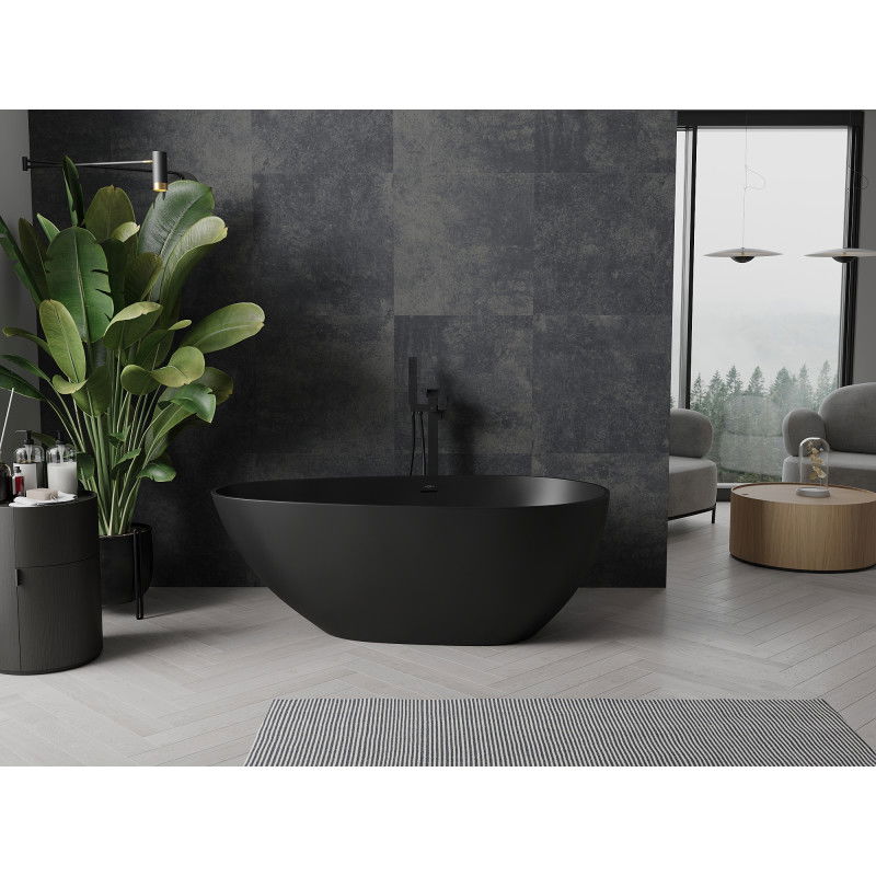 Mexen Palermo freestanding bath made of conglomerate 150 x 78 cm, black matt - 57211507870