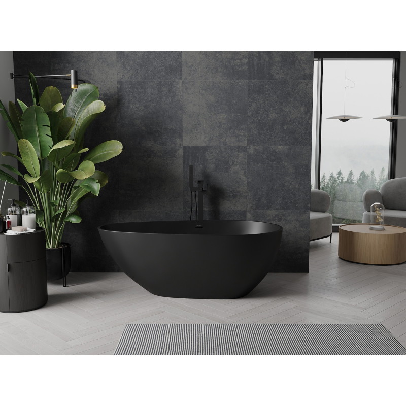 Mexen Palermo freestanding bathtub made of conglomerate 150 x 78 cm, matte black - 57211507870