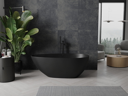 Mexen Palermo conglomerate freestanding bathtub 150 x 78 cm, Black matt - 57211507870