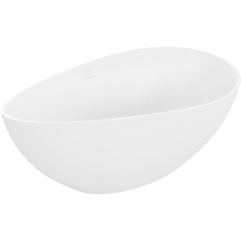 Mexen Parma conglomerate freestanding bathtub 160 x 95 cm, White matt - 57231609500