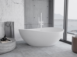 Mexen Parma free-standing bathtub made of conglomerate 160 x 95 cm, white matte - 57231609500