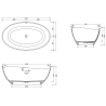 Mexen Parma conglomerate freestanding bathtub 160 x 95 cm, White matt - 57231609500