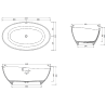 Mexen Parma freestanding composite bath 160 x 95 cm, black matte - 57231609570
