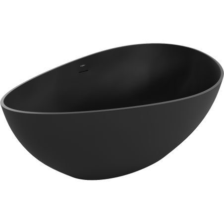 Mexen Parma conglomerate freestanding bathtub 160 x 95 cm, Black matt - 57231609570