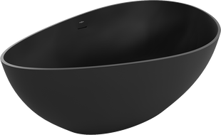 Mexen Parma conglomerate freestanding bathtub 160 x 95 cm, Black matt - 57231609570