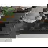 Mexen Elias granite sink 1-bowl with drainer and Savita kitchen tap, black/silver metallic- 6511-73-672601-70-B