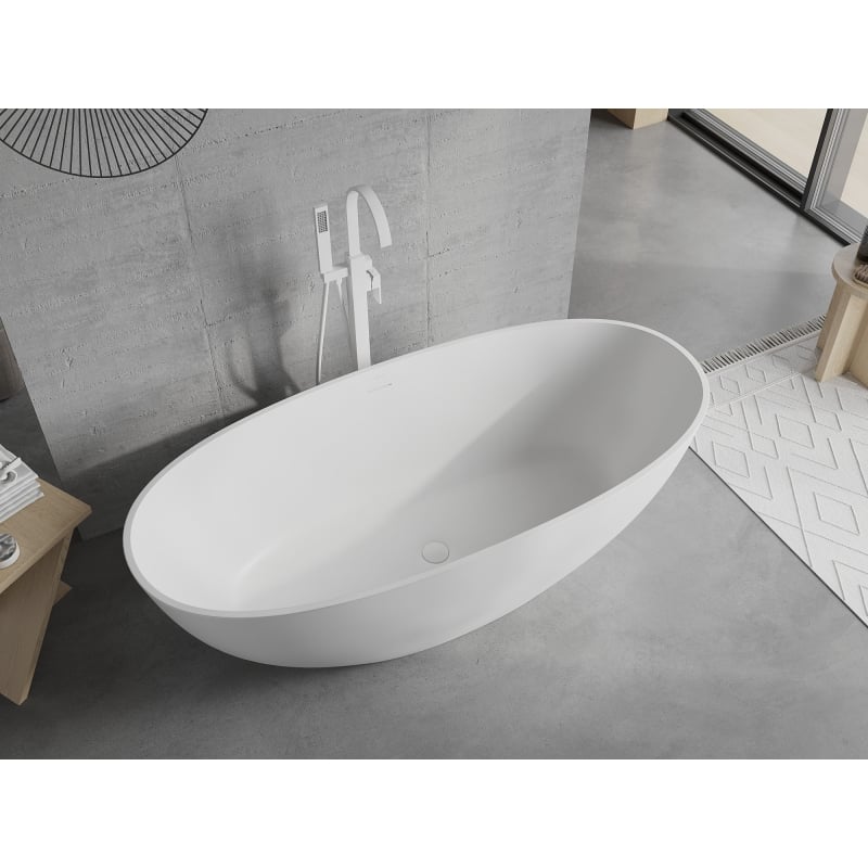 Mexen Bari freestanding bathtub made of conglomerate 165 x 75 cm, white matte - 57221657500