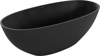Mexen Bari conglomerate freestanding bathtub 165 x 75 cm, Black matt - 57221657570