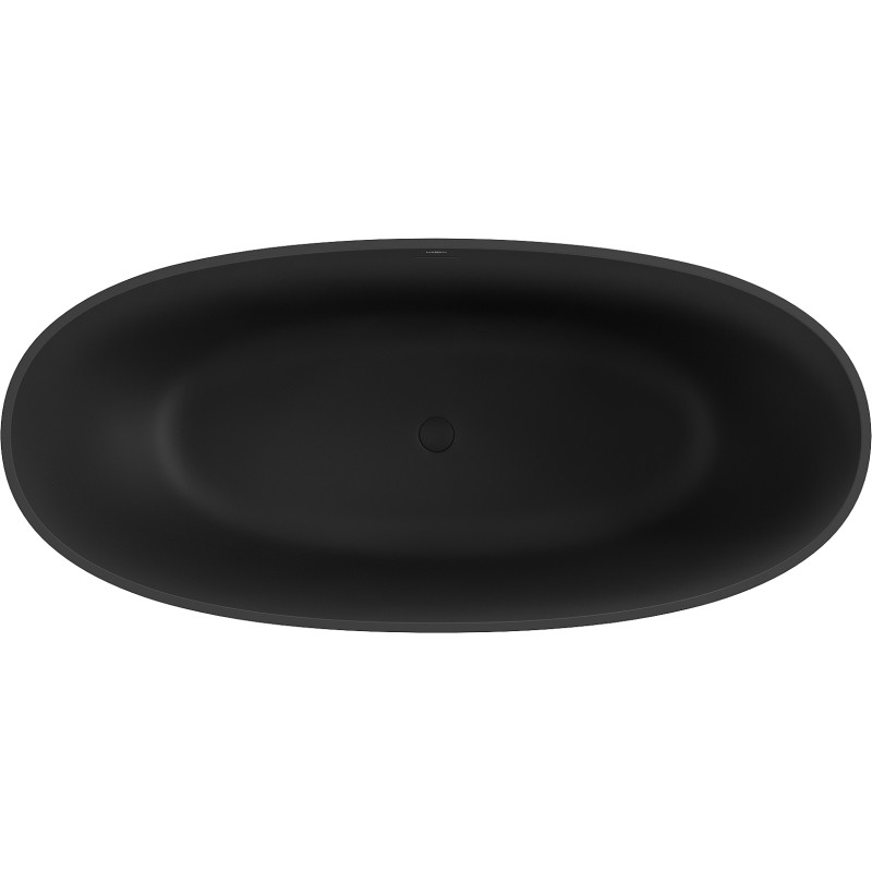 Mexen Bari freestanding bathtub made of conglomerate 165 x 75 cm, black matte - 57221657570