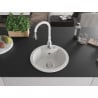 Mexen Diego granite kitchen sink 1-bowl with Savita kitchen faucet, white - 6512-20-672601-20