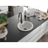 Mexen Diego granite kitchen sink 1-bowl with Savita kitchen faucet, white - 6512-20-672601-70