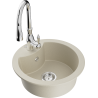 Mexen Diego 1-bowl granite sink with Savita kitchen tap, beige - 6512-69-672601-00
