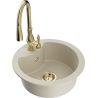 Mexen Diego 1-chamber granite sink with Savita kitchen faucet, beige - 6512-69-672601-50