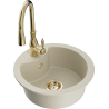 Mexen Diego 1-compartment granite sink with a kitchen mixer tap Savita, Beige - 6512-69-672601-50
